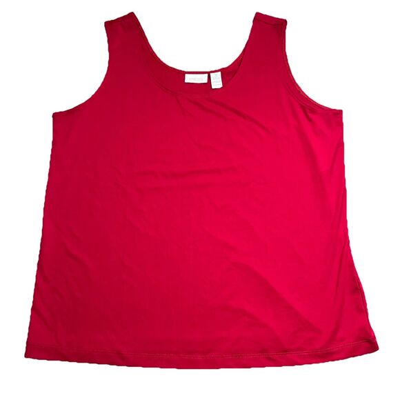Chicos Tank Top Women's Size 3 / XL Red Jersey Knit Stretch Nylon Spandex Shell - Picture 1 of 3